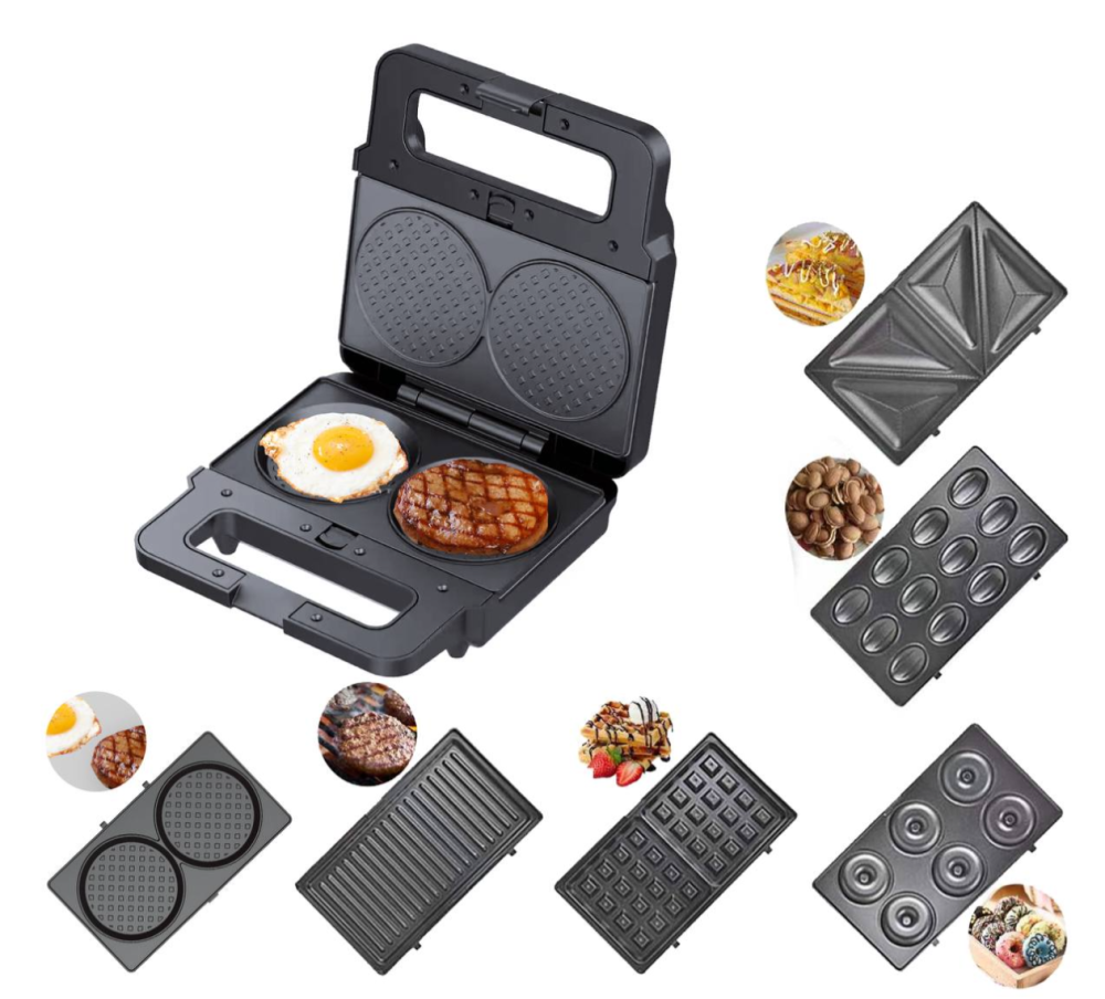 Вафельница 6в1 Zepline ZP-812, 2200 Вт, мультимейкер со съемными формами для вафель, пончиков, сэндвичей, гриля Одесса - изображение 2