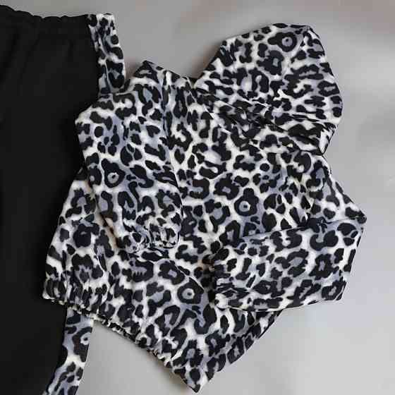 Теплий флісовий костюм лео сірий (худі з капюшоном+штани) Кам'янець-Подільський