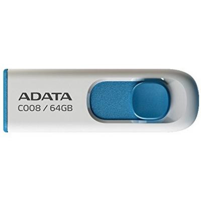 USB флеш накопитель ADATA 64GB C008 White+Blue USB 2.0 (AC008-64G-RWE) Винница - изображение 1