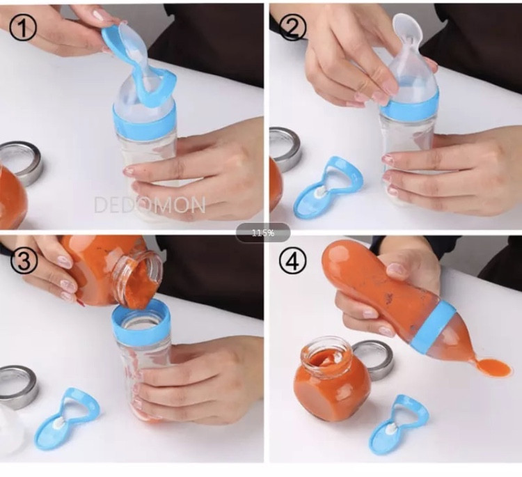 Ложка для кормления малышей желтая, силиконовая бутылочка для кормления, размер 20*5 см, возраст от 4 мес. Киев - изображение 10