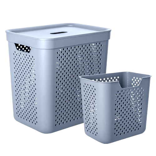 Кошик для білизни 35л з органайзером сірий мат Simple Алеана Житомир - изображение 2