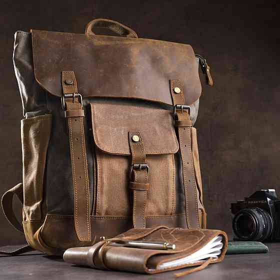 Рюкзак комбинированный дорожный Vintage 20113 Серый Киев