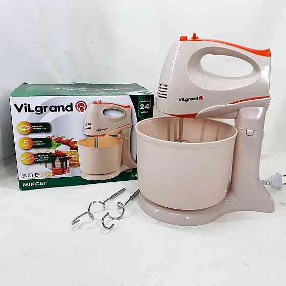 Бытовой миксер для кухни ViLgrand, Миксер для домашнего кондитера Стационарный с насадками QP-35 Львов