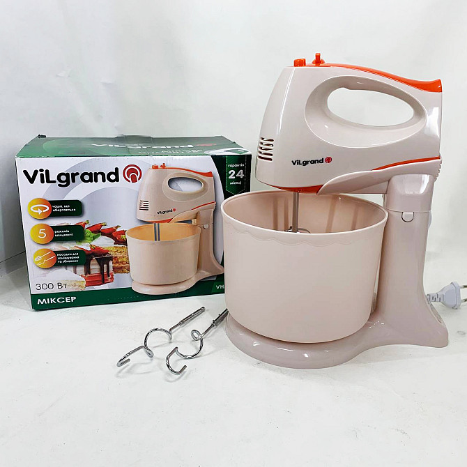 Бытовой миксер для кухни ViLgrand, Миксер для домашнего кондитера Стационарный с насадками QP-35 Львов - изображение 1