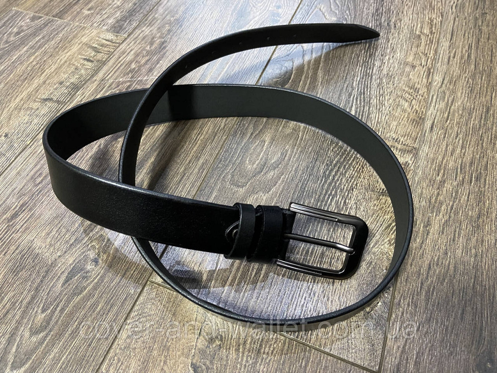 Класичний брючний чоловічий ремінь ST Leather 35 мм (чорний) Київ - фото 1