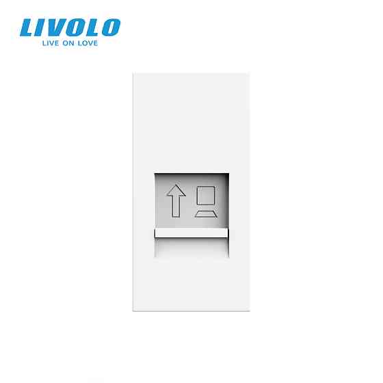 LIVOLO Інтернет-розетка RJ-45 (8P8C Cat.6) LIVOLO, біла, модуль 0.5 поста, з шторкою (VL-FCCP-1 Коломия