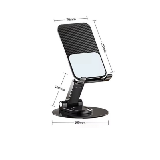 Подставка-держатель настольная для телефона или планшета, холдер для сматрфона,складная, с поворотом на 360 черная Каменец-Подольский