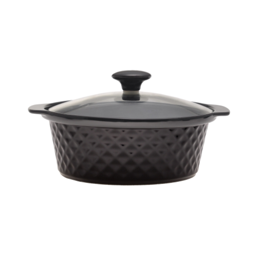 Марміт круглий 1,5л 24*21*8см кераміка скляна кришка + метал.підставка 6425 KAMILLE Житомир - фото 7