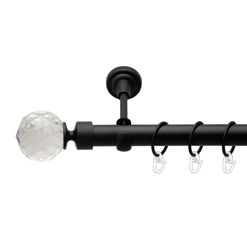 Карниз Orvit Люміера металевий однорядний відкритий гладка труба кільце металеве Чорний Оксамит 25 мм 300 см (00-00018173) Львів - фото 1