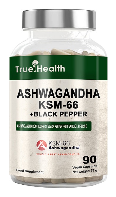 Ашвагандха True Health Ashwagandha KSM-66 + Black Piperine 90 vegan caps Луцьк - фото 1