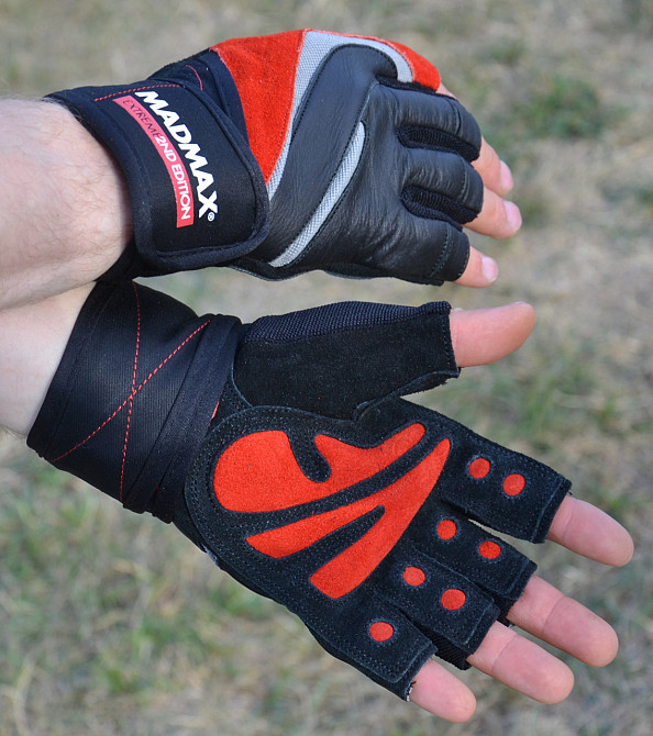 Рукавички для фітнесу MadMax MFG-568 Extreme 2nd edition Black/Red M Луцк - изображение 7