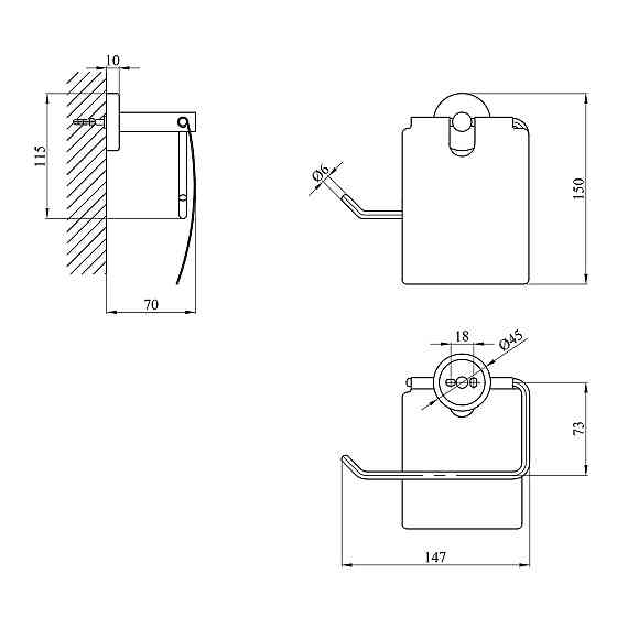 Тримач для туалетного паперу Kroner KRP Edelstahl Klassisch - ESG3703 сатин Київ