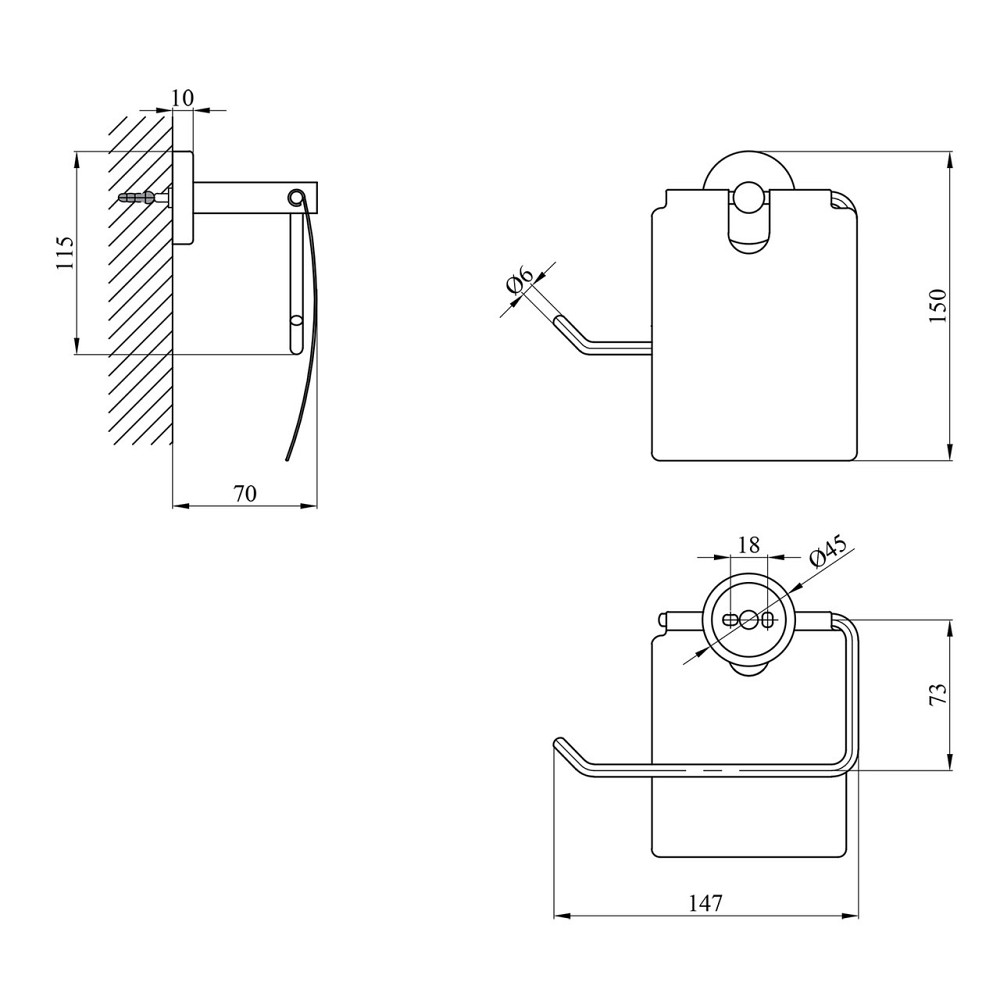 Тримач для туалетного паперу Kroner KRP Edelstahl Klassisch - ESG3703 сатин Київ - фото 2