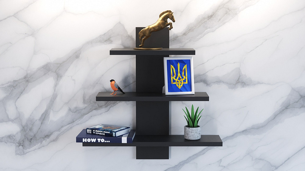 Полка навесная П-1, Антрацит, 500/140/500 Львов - изображение 2