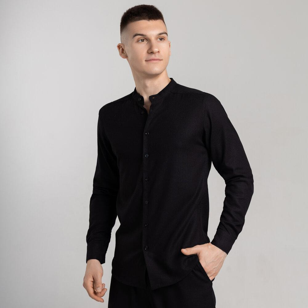 Мужская рубашка с длинным рукавом черная Pobedov Orion Киев - изображение 1