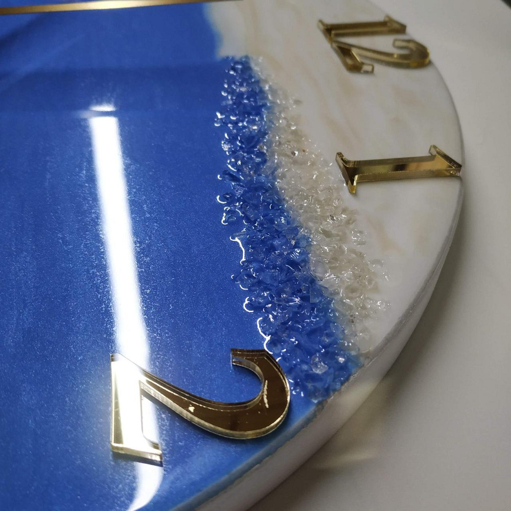 Настіний годинник з епоксидної смоли ручної роботи Дніпро - фото 2