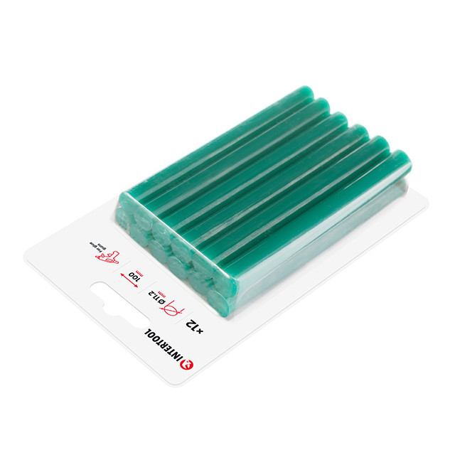 Комплект клейових стрижнів зелених, 11,2×100 мм, 12 шт. INTERTOOL RT-1056 Київ - фото 2
