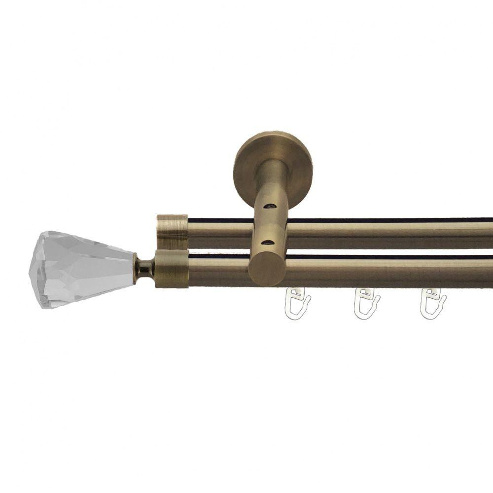 Карниз Orvit Лучетта металевий дворядний реверсивний профільна труба  Антик 19\19 мм 400 см (7219369) Львів - фото 1