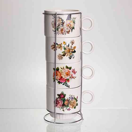 Подарунковий набір фарфорових чашок Flower 4 шт. Київ