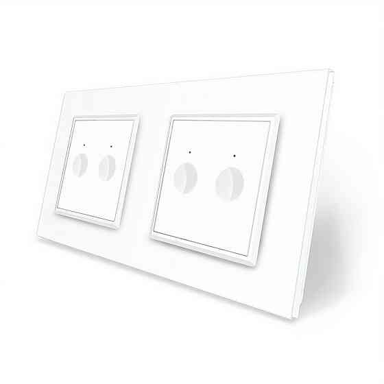 LIVOLO Сенсорний вимикач Sense 4 сенсора (2-2) Livolo білий скло (VL-C7FC2/FC2-4WP) Коломыя