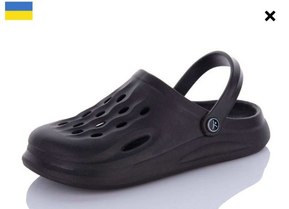 Кроксы черные мужские сабо для работы и отдыха ТМ Одесса - изображение 6