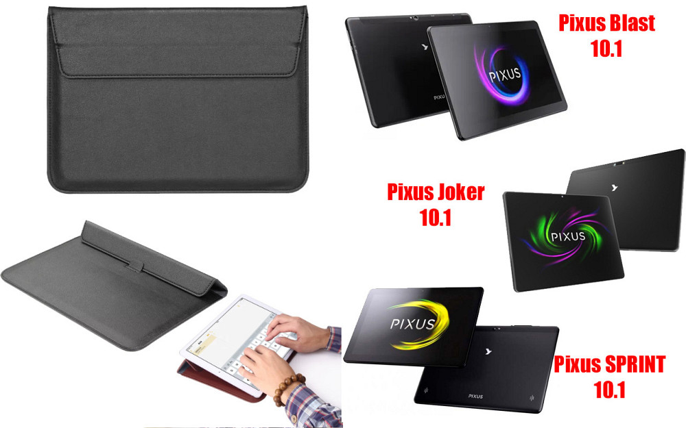 Чехол-конверт VitoCase для Pixus Blast 10.1, Joker 10.1, SPRINT 10.1, с функцией подставки для планшета Черный Киев - изображение 1