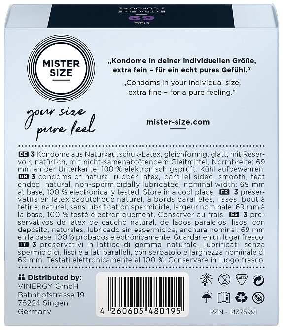 Презервативы Mister Size 69 mm (3шт) Sex Aura Киев - изображение 2