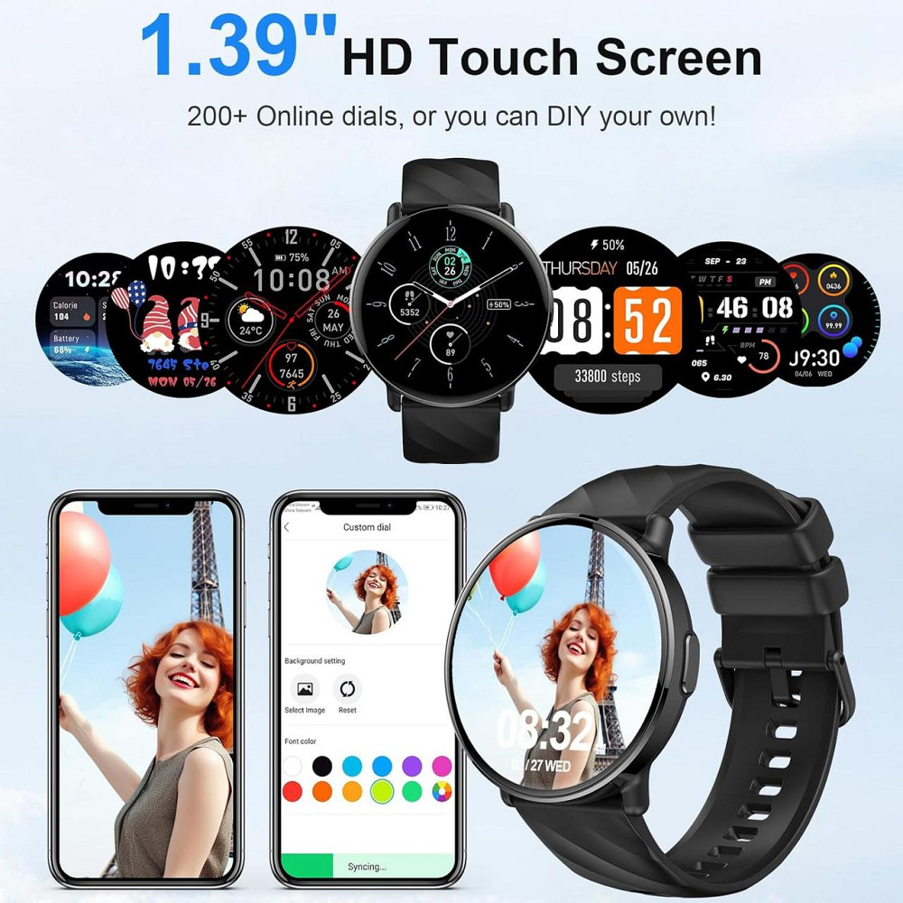 Смарт-часы OWMSIC S51 с Bluetooth-звонками, HD-дисплей 1.39 дюйма, IP68, 112+ спортивных режимов, Android/iOS, SpO2 Киев - изображение 6