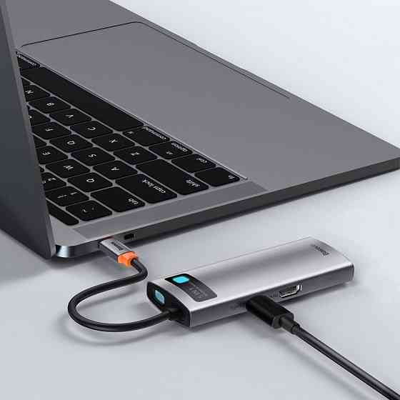 USB-Хаб Baseus Metal Gleam Series 5-in-1 Type-C серый Львов
