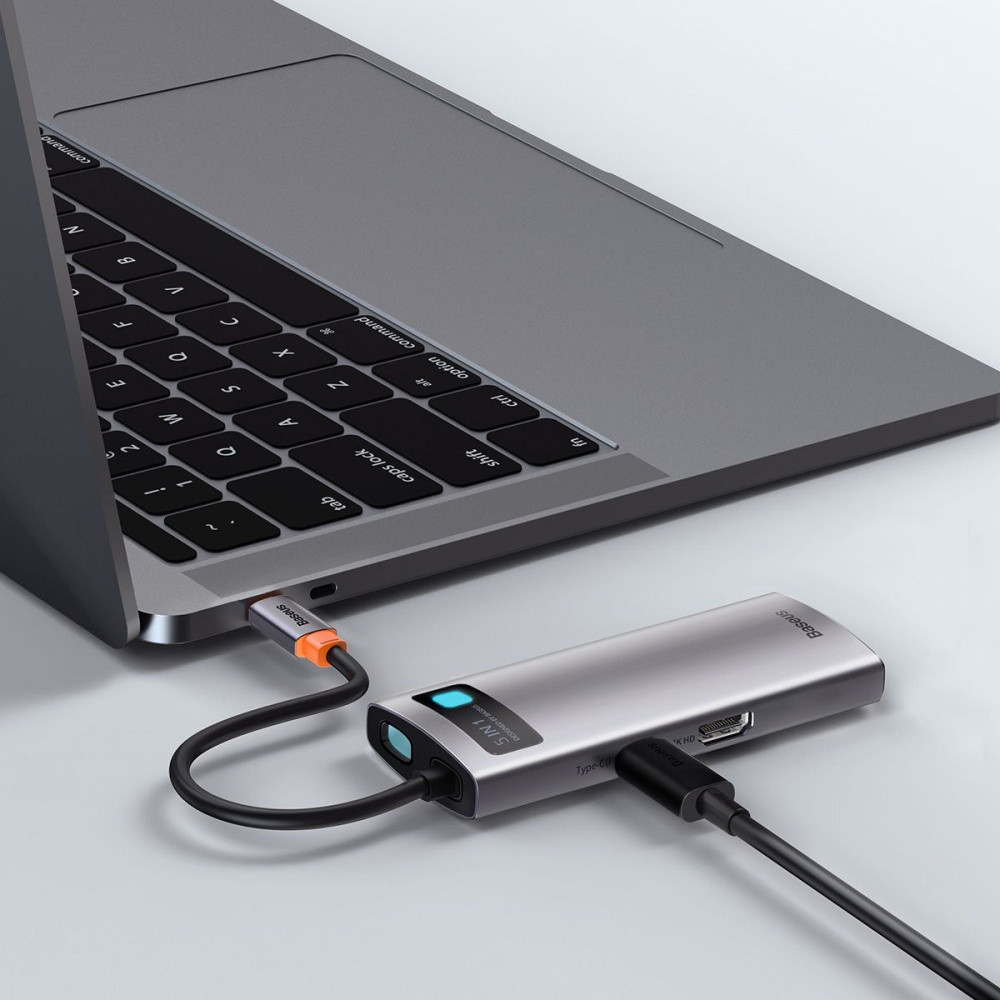 USB-Хаб Baseus Metal Gleam Series 5-in-1 Type-C серый Львов - изображение 3