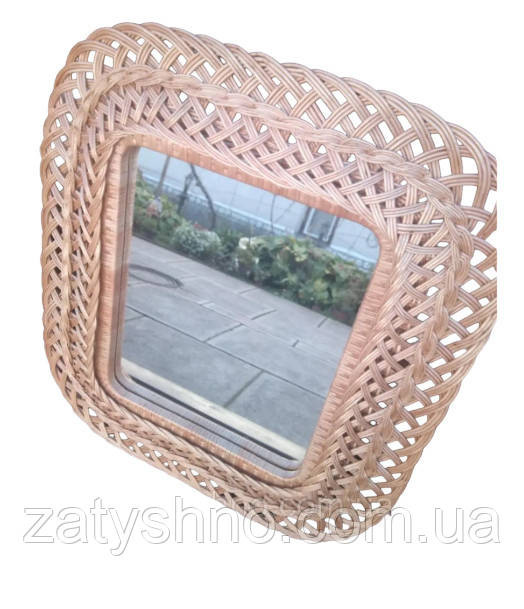 Дзеркало плетене настінне квадратне Київ - фото 1