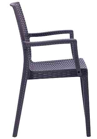 Садовий стілець Daf під ротанг з підлокітниками Темно-коричневий Київ