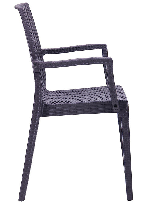 Садовий стілець Daf під ротанг з підлокітниками Темно-коричневий Київ - фото 3