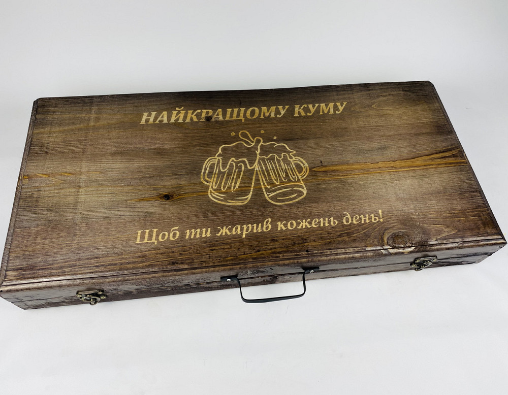 Подарунковий набір шампурів у дерев'яному кейсі СРІБЛО - 2 HAPPY DAYS Тернопіль - фото 6