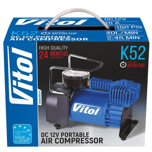 Компресор автомобільний Vitol 10Атм 40л/хв 200Вт з автостопом Львів - фото 2