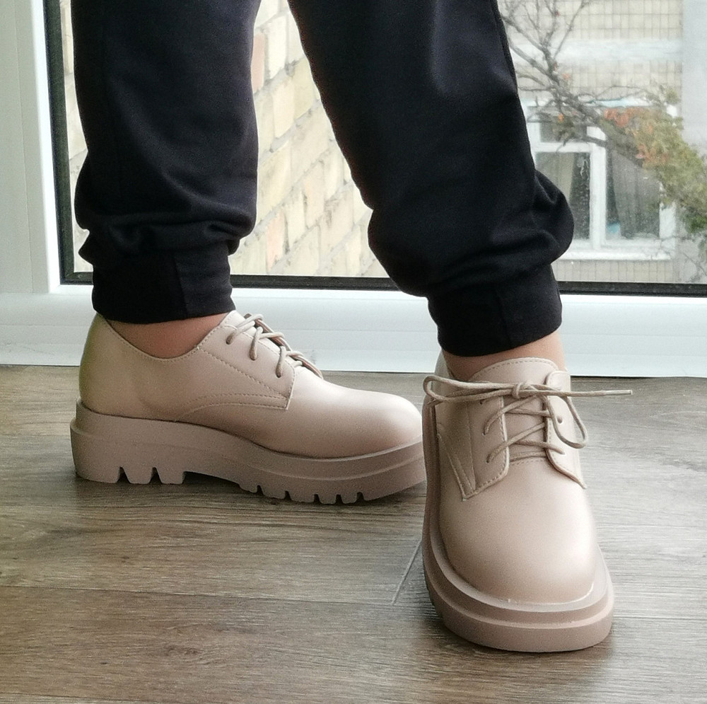 Жіночі Бежеві Туфлі Кросівки на Танкетці Сліпони Шкіряні Мокасини (розміри: 36,37,38,39,40,41) — 6-26х Дніпро - фото 7