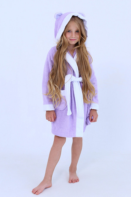 Халат дитячий Ideal Textile махровий з капюшоном ліловий 5 років (56860496) Чернівці - фото 1