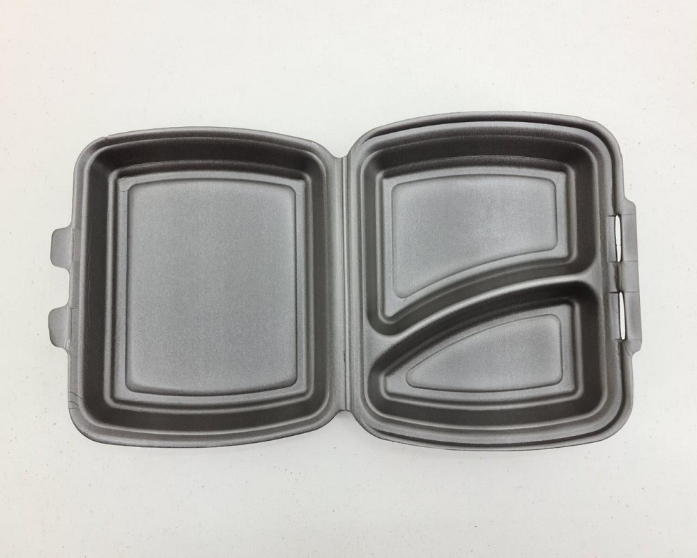 Ланч-бокс з спіненого полістиролу з кришкою (250*210*70) чорний HP-2 (125 шт) Харків - фото 4