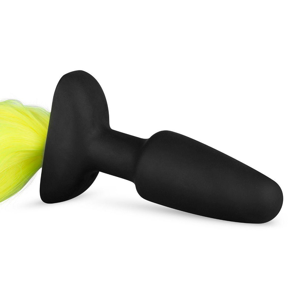 Анальная пробка с хвостом Silicone Butt Plug With Tail - Yellow Sex Aura Киев - изображение 2