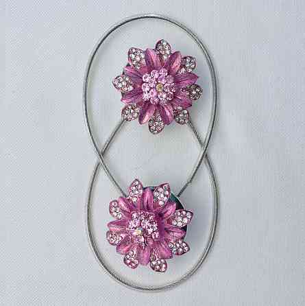 Магніти для штор та гардин "Flowers" набір 2 шт Рожевий (81-221) Київ