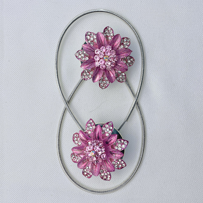 Магніти для штор та гардин "Flowers" набір 2 шт Рожевий (81-221) Київ - фото 6