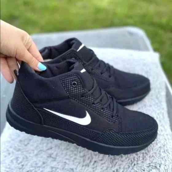 Високі Зимові Кросівки Nike Чоловічі на Хуху Чорні Найк (розміри: 41,42,43,44,45) Дніпро