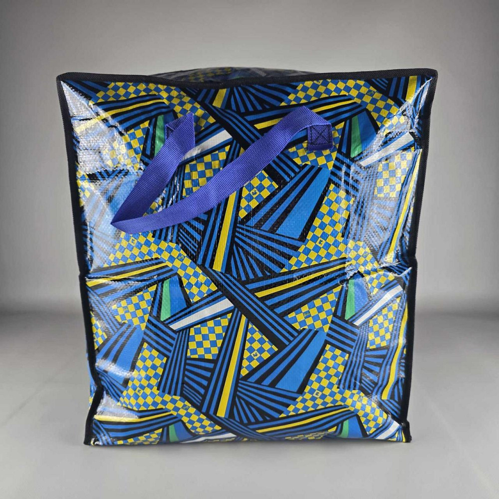 Сумка хозяйственная на змейке , полипропиленовая,  с цветным рисунком  №2 Рисунок-Клетка (44x38x18) (1 шт) Харьков - изображение 1