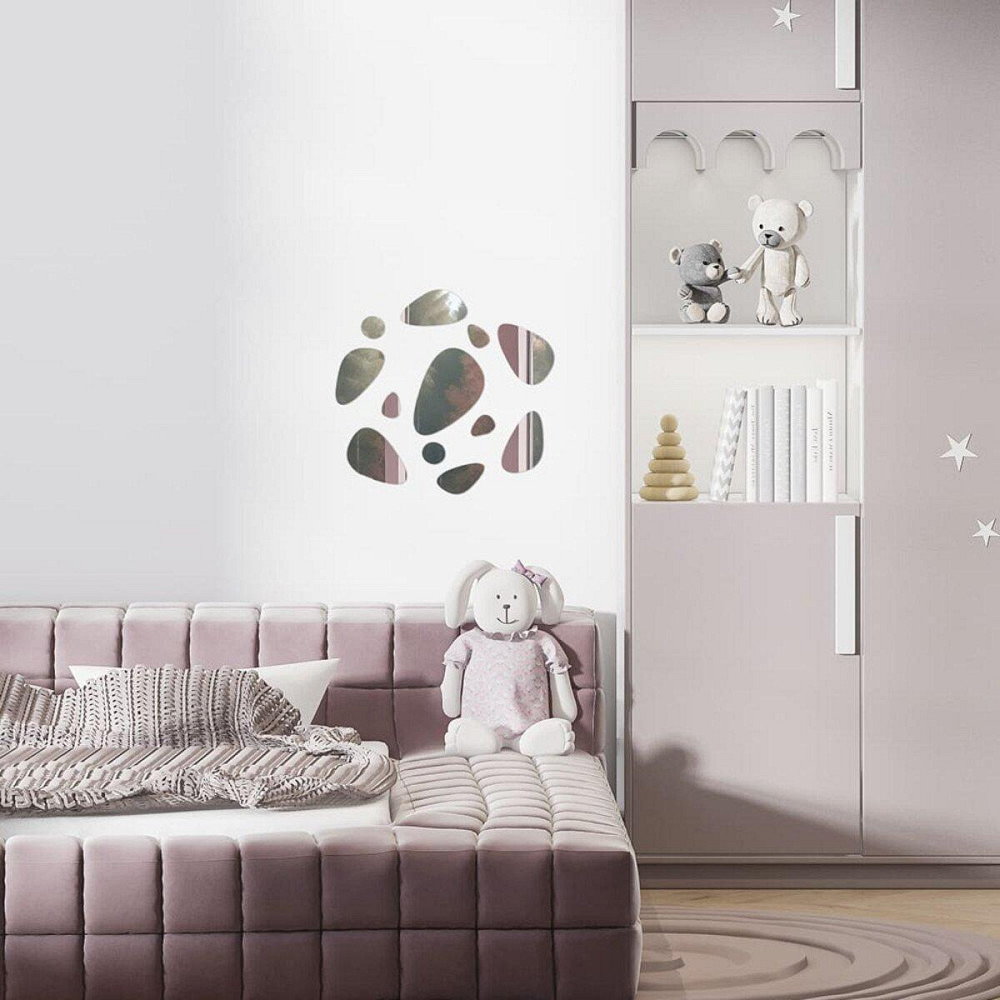 Серебряные зеркальные самоклеящиеся камушки, 12 шт Киев - изображение 5