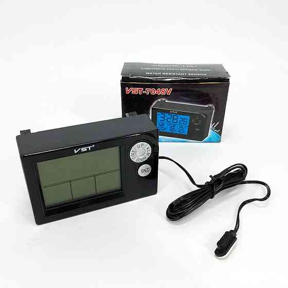 Годинник автомобільний електронні автогодинник VST-7048V для ВАЗ з MJ-334 вольтметром, температурою Київ