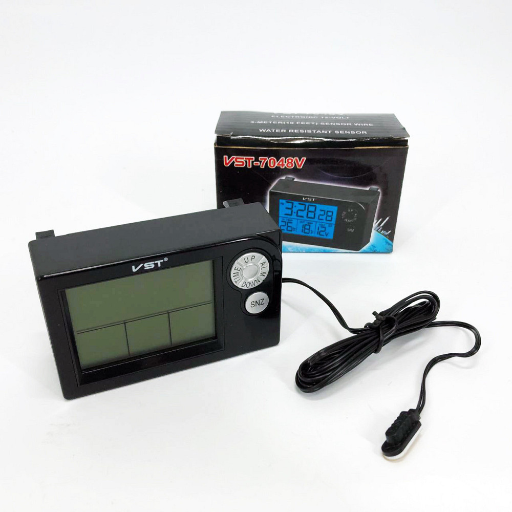 Годинник автомобільний електронні автогодинник VST-7048V для ВАЗ з MJ-334 вольтметром, температурою Київ - фото 1