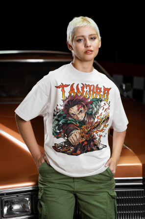 Футболка для мальчика аниме Истребитель демонов оверсайз (рост от 165 до 180 ) Черний AnimeJ0745m Днепр