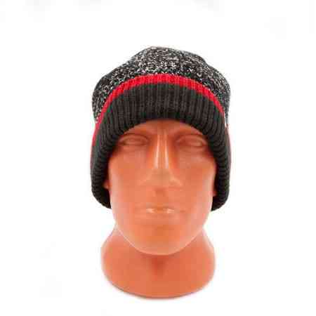 Водонепроницаемая зимняя шапка Dexshell Cuffed Beanie размер S/M (56-58 см) Черная с красной полосой Винница