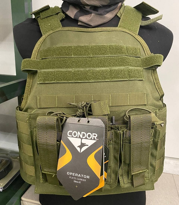 Плитоноска з плитами 4 класу Condor Outdoor Products Бронежилет (Оливковий) Вінниця - фото 1