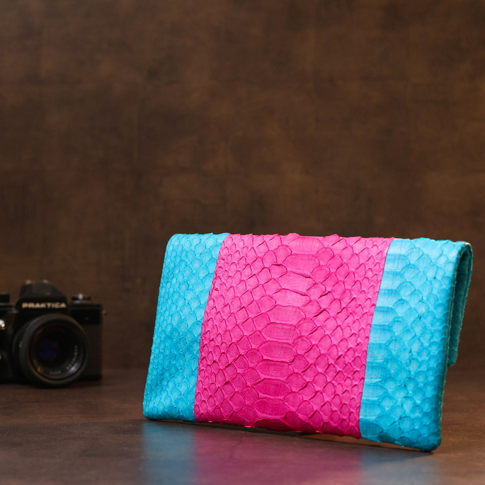 Яскравий жіночий клатч Snake Leather sale_14993 Рожевий Київ - фото 2